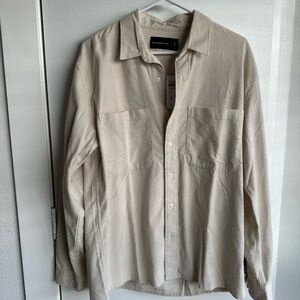 Abercrombie Tan Corduroy Button Down